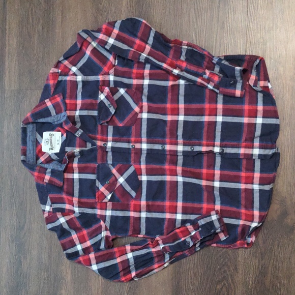 Roebuck & Co Men's Size Medium Plaid Long Sleeve Snap Button Shirt - Picture 3 of 5